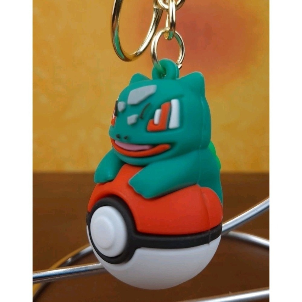 Pokemon Pokeball Bulbasaur 3D PVC Keychain Backpack‎ Clip 8" Long